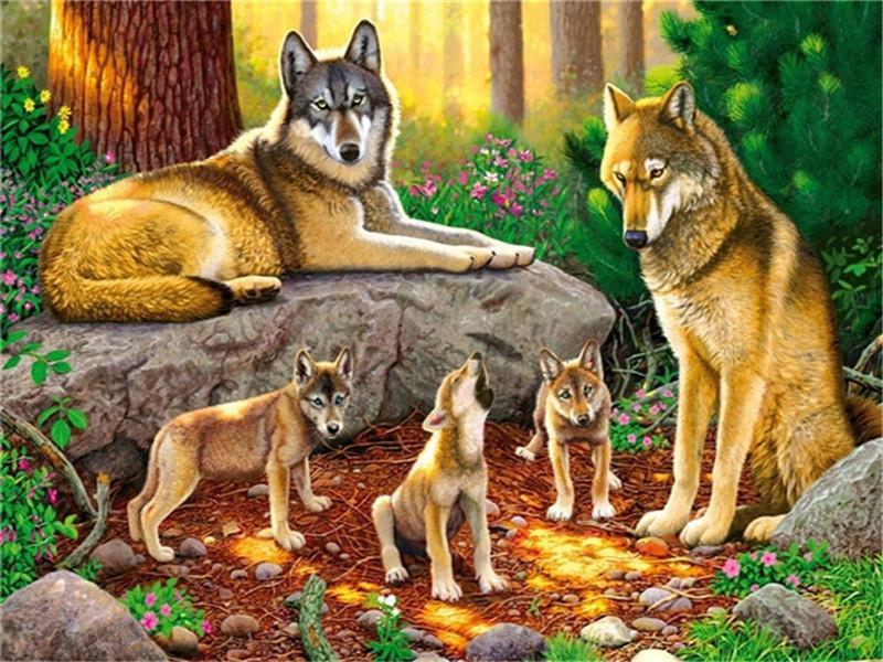 a group of puppies paint by numbers