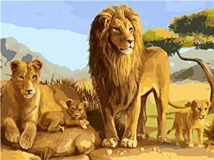 Lions - Peinture par numéros