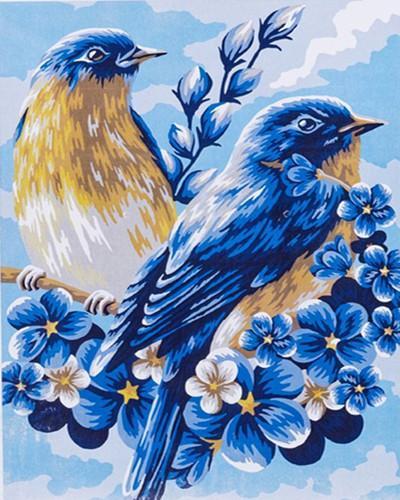 Two Thrushes Paint by Numbers