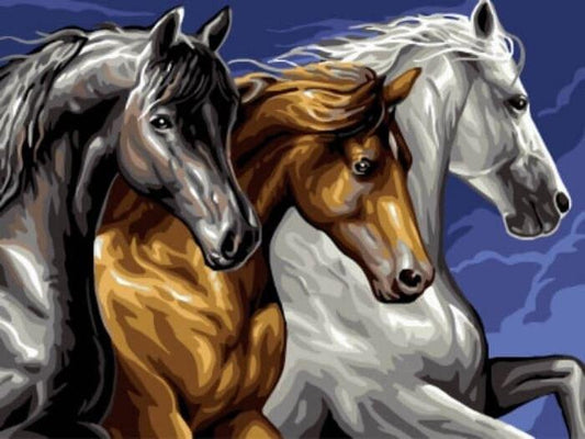 Trois chevaux Peinture par numéros