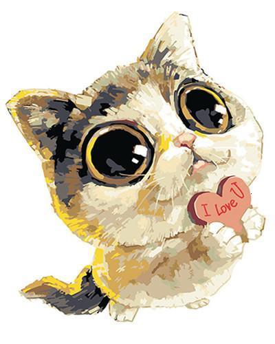Cat with Big Eyes   Paint by Numbers