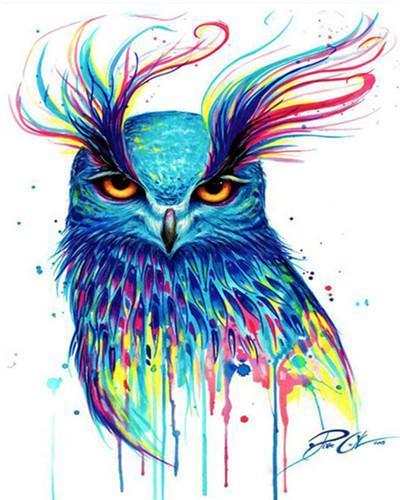 Peinture par numéros Hibou bleu