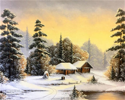 Peinture par numéros Paysage de neige
